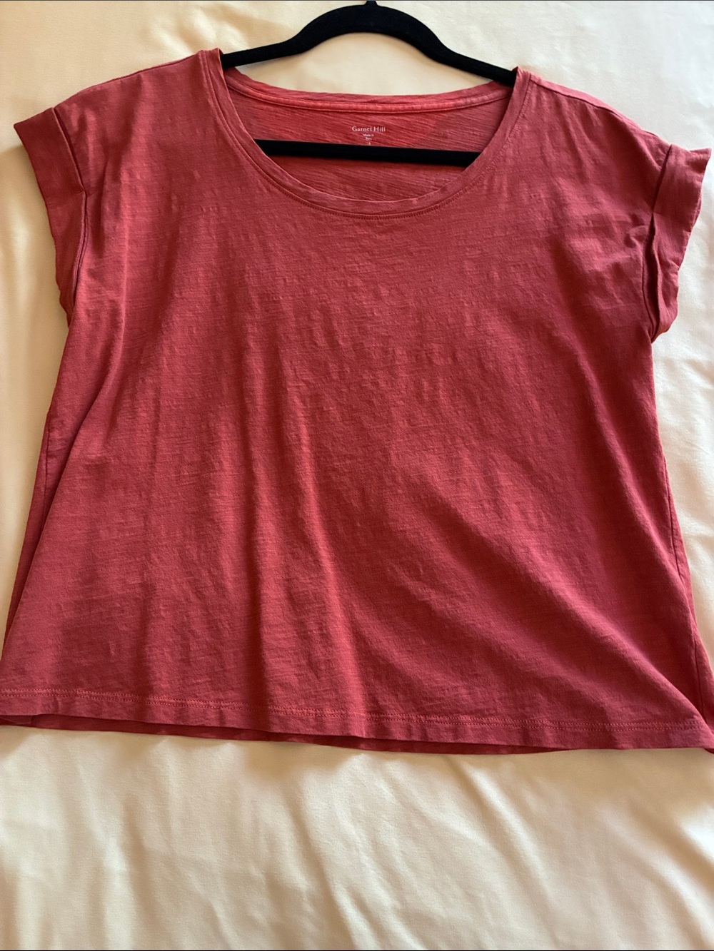 Garnet Hill Scoop Neck Short Sleeve Weekender Boxy Tee, small, Rust